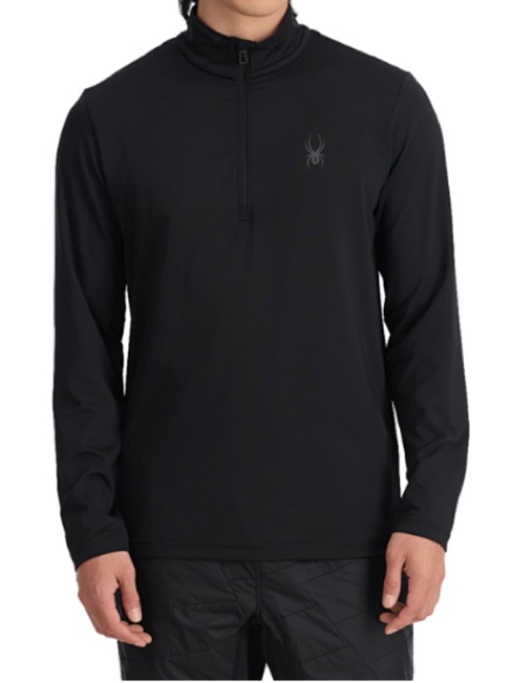 SPYDER black Fleece lined Performance 1/4 ZIP sweater‎ sz Large